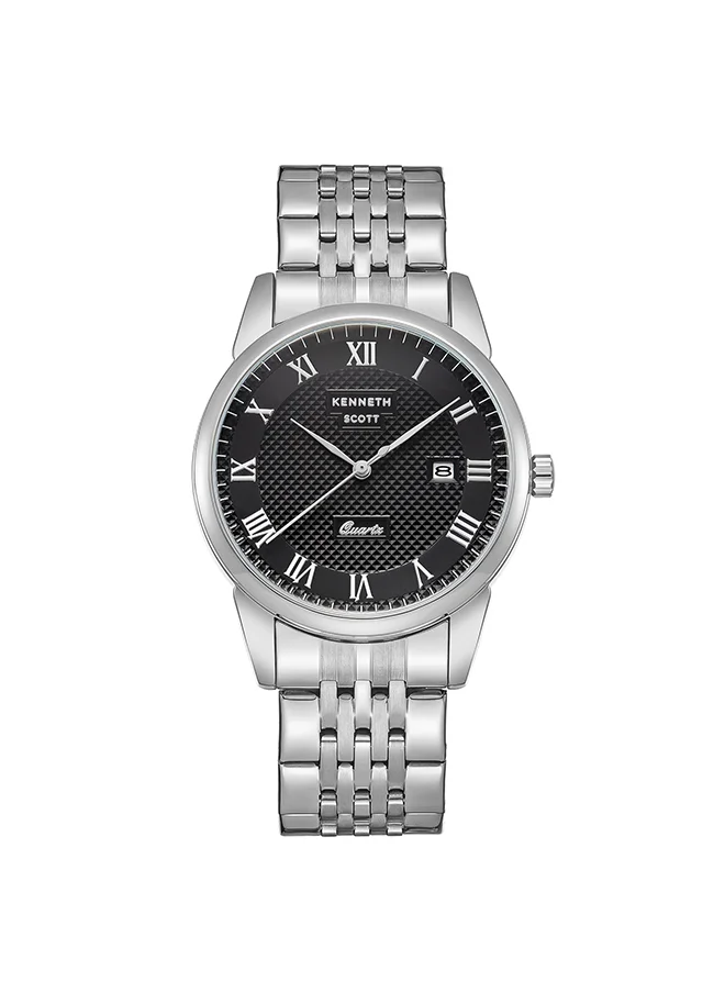 KENNETH SCOTT Kenneth Scott Men's Black  Dial Analog Watch - K23030-SBSB