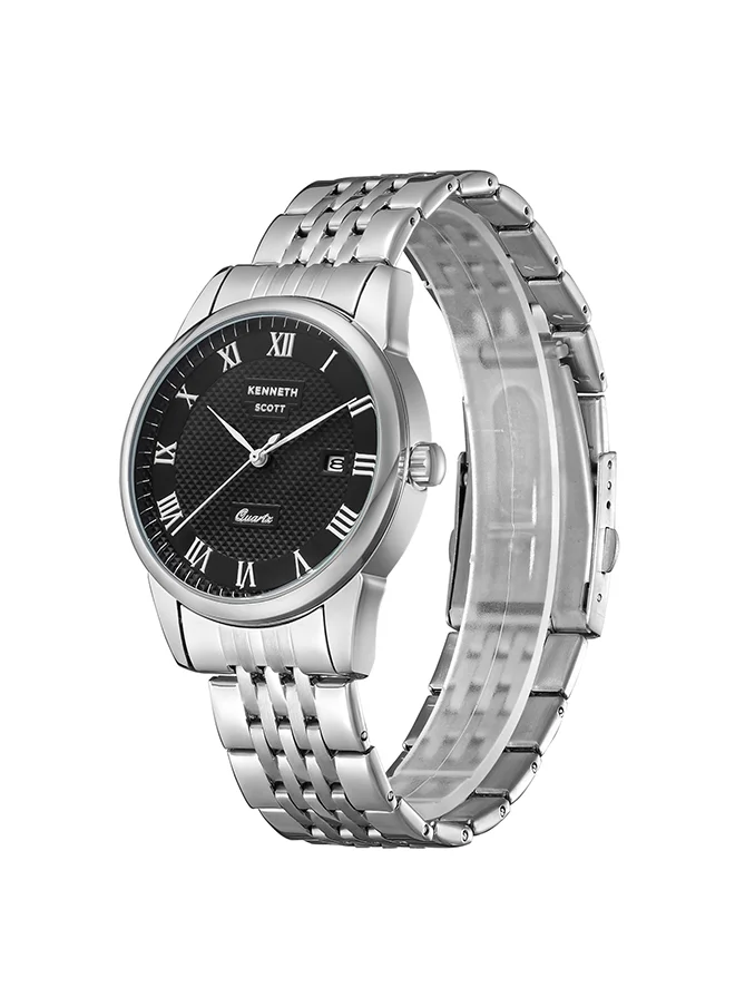 KENNETH SCOTT Kenneth Scott Men's Black  Dial Analog Watch - K23030-SBSB