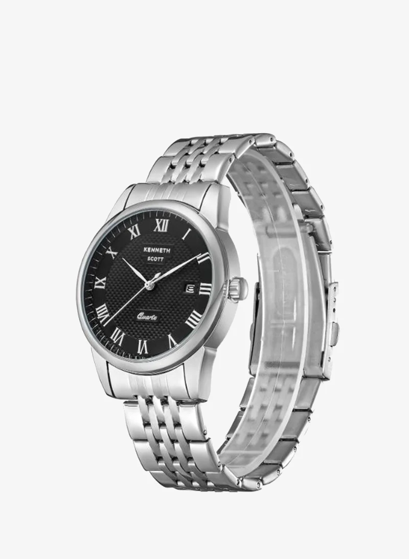 KENNETH SCOTT Men's Stainless Steel Analog Watch K23030-SBSB - 40x49 mm