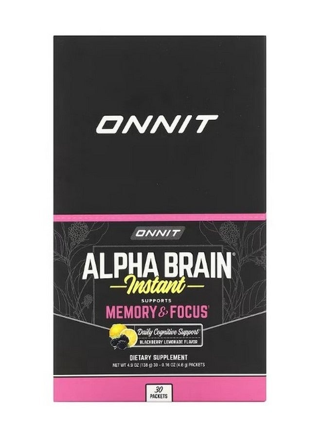Onnit AlphaBRAIN Instant Memory and Focus Blackberry Lemonade  30 Packets 0.16 oz 4.6 g Each - Image 1