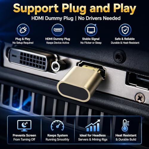 Swiztek HDMI 4K Dummy Plug, High Resolution Headless Virtual Monitor Display Adapter, Supports up to 3840x2160@60Hz (Pack of 1 HDMI Dummy Plug) - Image 2