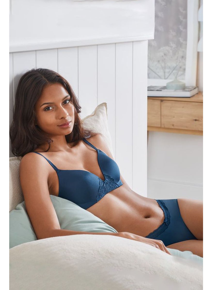 Tchibo Women Lighly Padded Underwired Bra, Navy Blue  - Image 1
