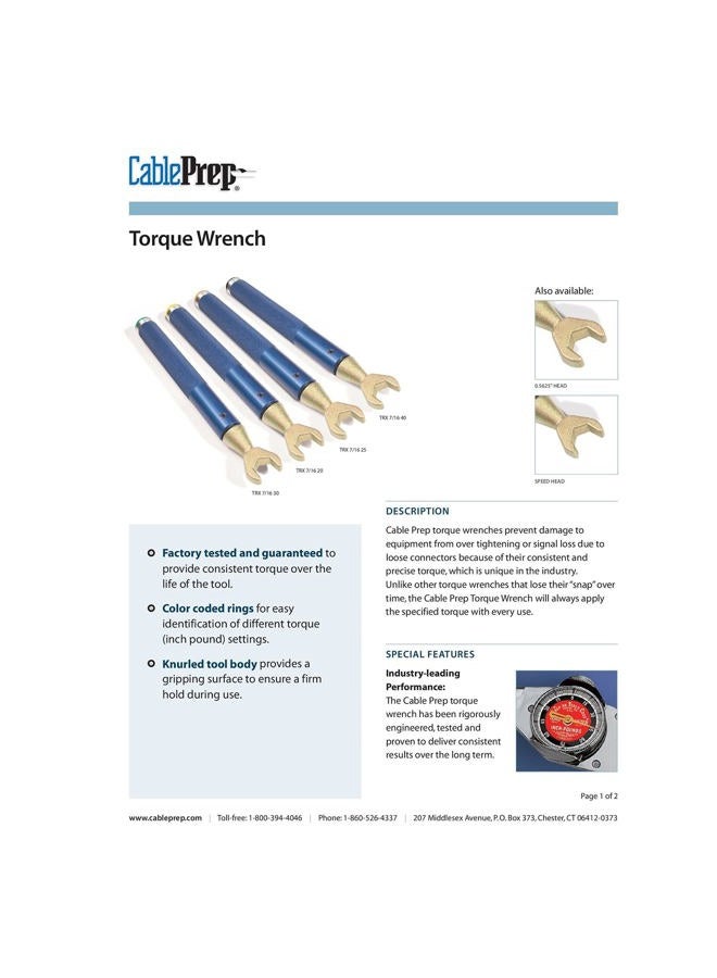CablePrep Torque Wrench, 7/16 in Dr, 0 to 30 in.-lb. - Image 4