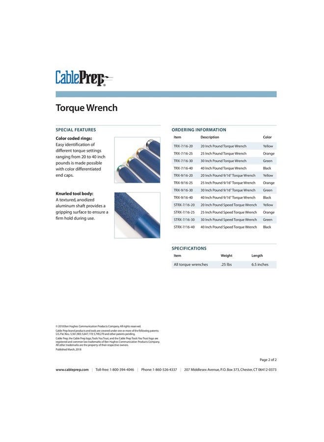 CablePrep Torque Wrench, 7/16 in Dr, 0 to 30 in.-lb. - Image 5