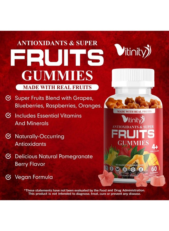 VITINITY Made with Real Fruit-Real Veggie Gummies-Superfood Vegetable Vitamin Supplement for Women,Men,Kids-Blend of Fruit and Greens for Daily Health.Fruits and Vegetables Supplements (30-Day Supply)