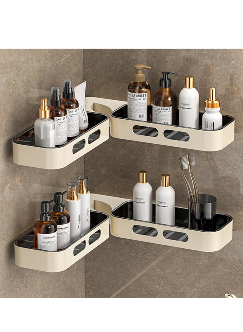 Arabest Shower Rack,Shower Caddy Corner, Bathroom Shower Oranizer Corner,No Drilling,Self Adhesive Corner Shelf Organizer Rack for Bathroom Storage&Home Decor&Countertop(Beige) - Image 1