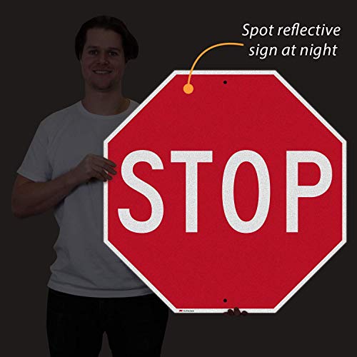 SmartSign "STOP" MUTCD Sign | 30" x 30" 3M Engineer Grade Reflective Aluminum - Image 4