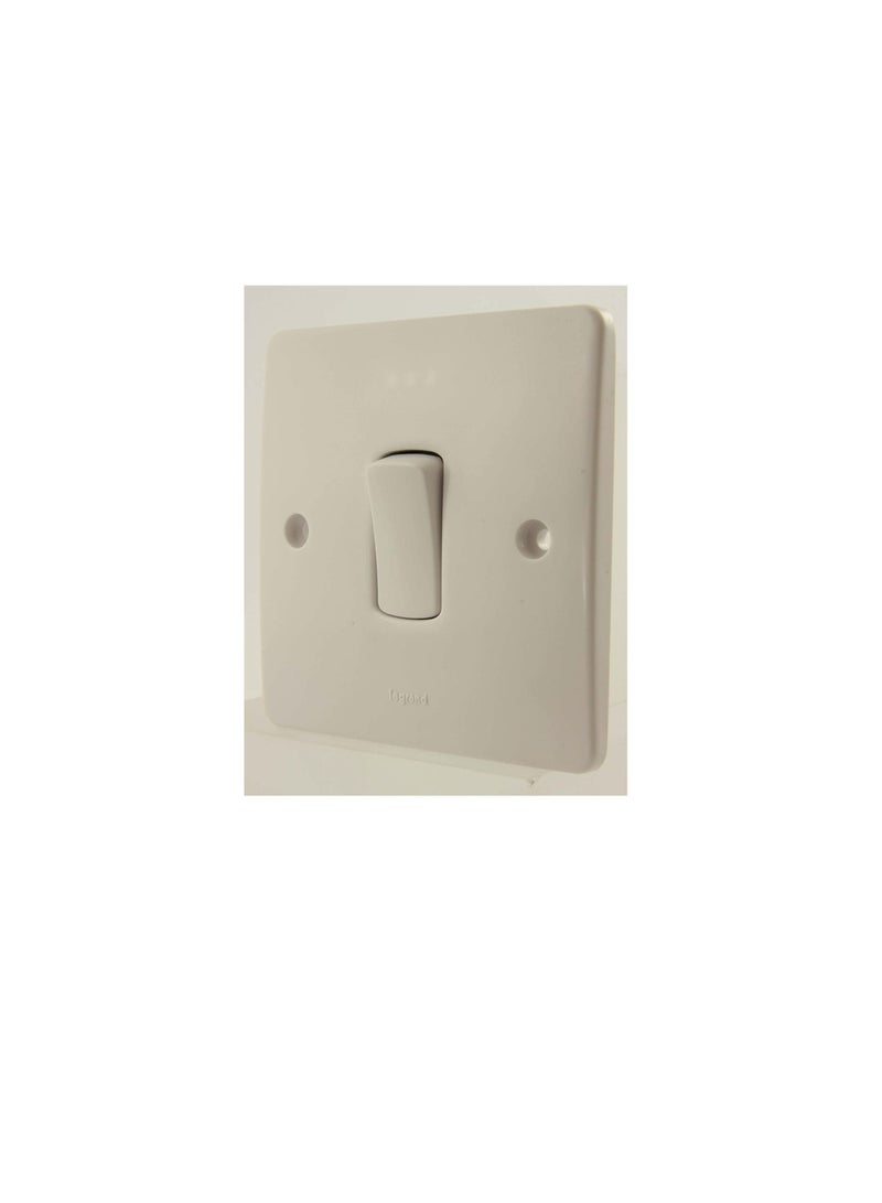 Legrand Synergy Single Pole 1 Gnang 2 Way Plate Switch 10A 250V - 730001 (White) - Image 1