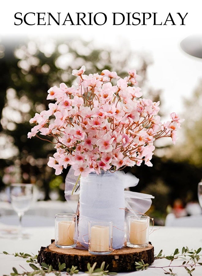 DUNISO 4 قطع من زهور الكرز الاصطناعية، زهور الخوخ الحريرية، زهور بلاستيكية ذات سيقان طويلة لتزيين المنزل والفندق والمكتب وحفلات الزفاف والحدائق، نباتات مزيفة، تزيين الخريف، تزيين الغرف، المكاتب، الحدائق، أشياء لتزيين الغرف (وردي) - Image 4