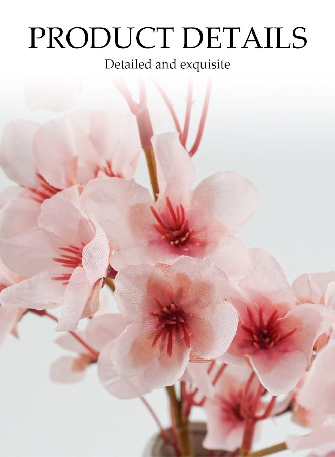 DUNISO 4 قطع من زهور الكرز الاصطناعية، زهور الخوخ الحريرية، زهور بلاستيكية ذات سيقان طويلة لتزيين المنزل والفندق والمكتب وحفلات الزفاف والحدائق، نباتات مزيفة، تزيين الخريف، تزيين الغرف، المكاتب، الحدائق، أشياء لتزيين الغرف (وردي) - Image 3