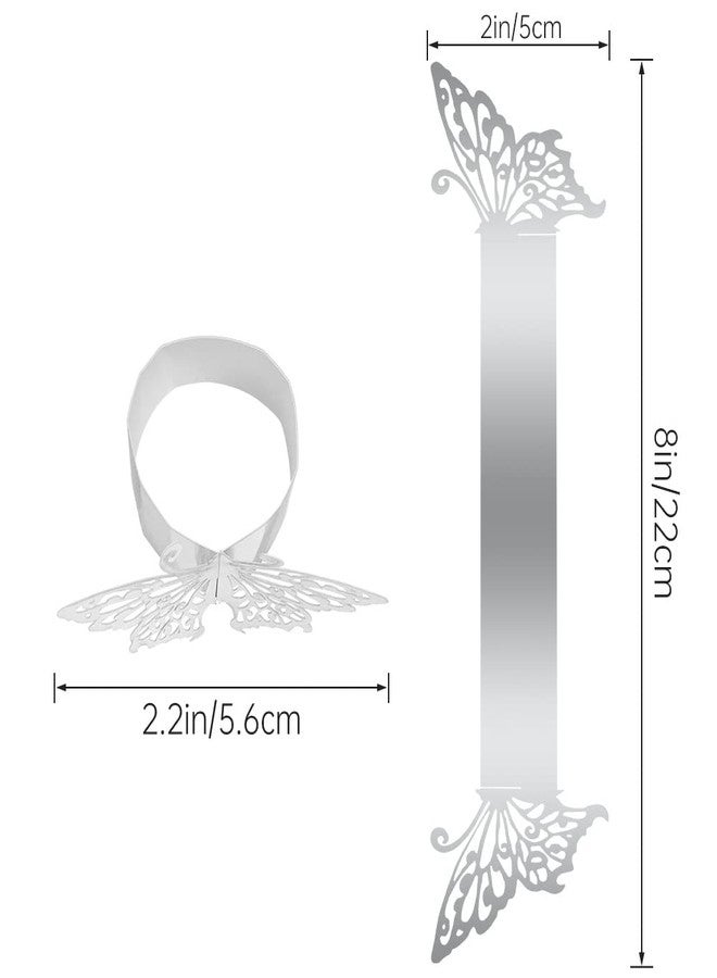NPKRRSK 150PCS Butterfly Napkin Rings for Luxury Banquet Style, Reusable Paper Napkin Holders for Wedding Banquet Dinner Table Decor, and Catering Party Services (Silver) - Image 4