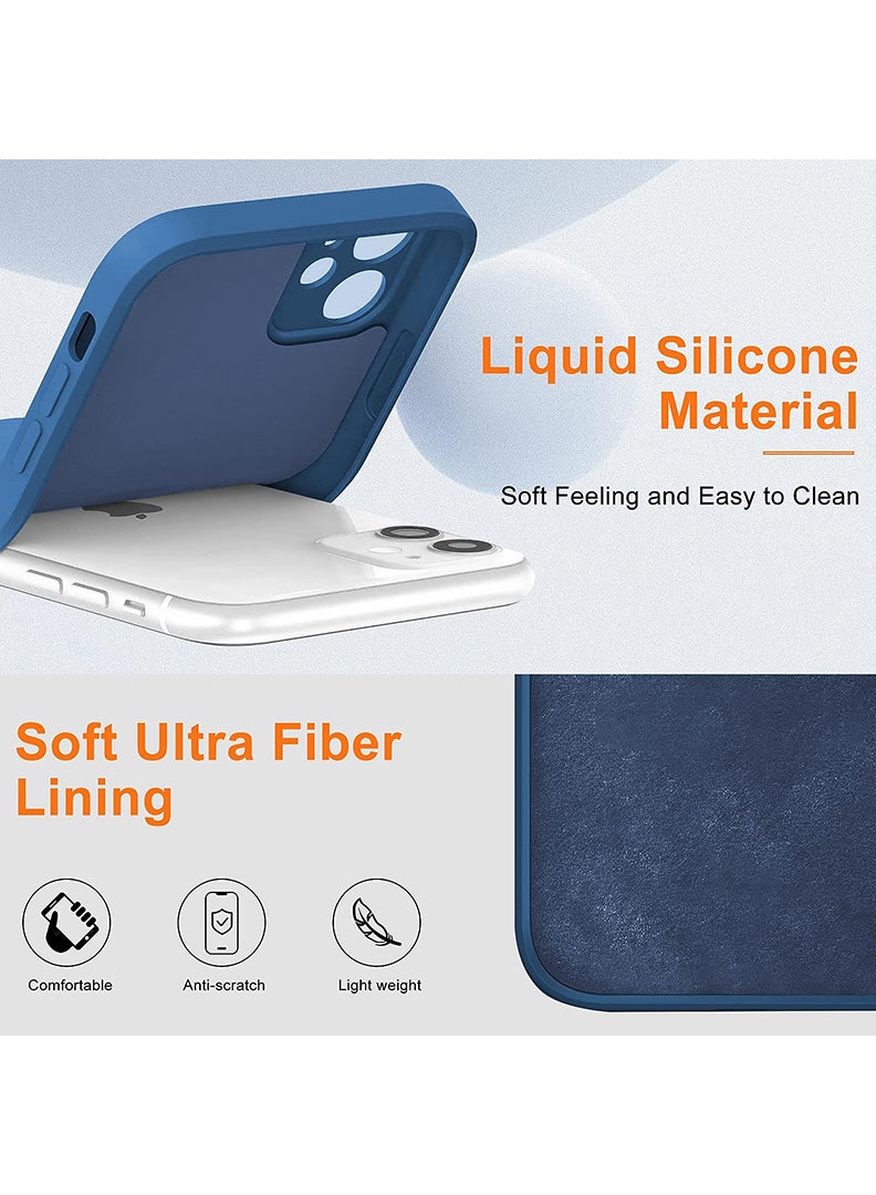 Theodor Protective Slim Fit Case Liquid Silicone Cover with Full Body Protection Anti-Scratch Shockproof Case For iPhone 12 Blue  - Love 2 copy - Image 3