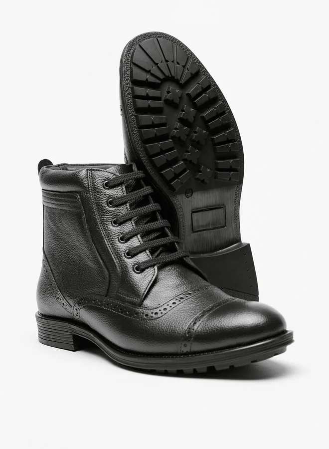 LBL by Shoexpress Men Solid Chukka Boots with Lace-Up Closure