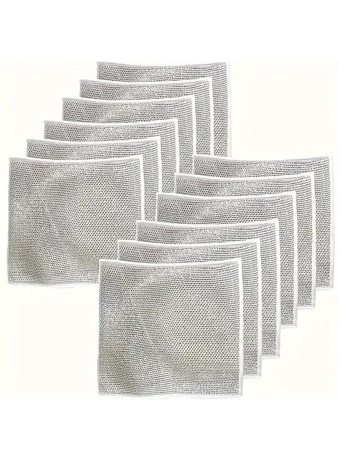 10pc Stainless Steel Scrubber Pads Non Stick Mesh Cloths For Cleaning Dishes Pots Stoves - Image 5