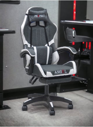 Best Executive Gaming Chair with Retractable Modern design With footrest and cusion  For Video Gaming Without Footrest and  For PC With adjustable Height and Fully Reclining Back And Head FootRest And Cusion For ADULTS (10 TO 20) Years MH-FR34-Grey/White - pzsku/Z1AE54F2F23EA07D6E35CZ/45/1750344382/0858a857-f009-4d1b-93ef-df3489fa2cc9