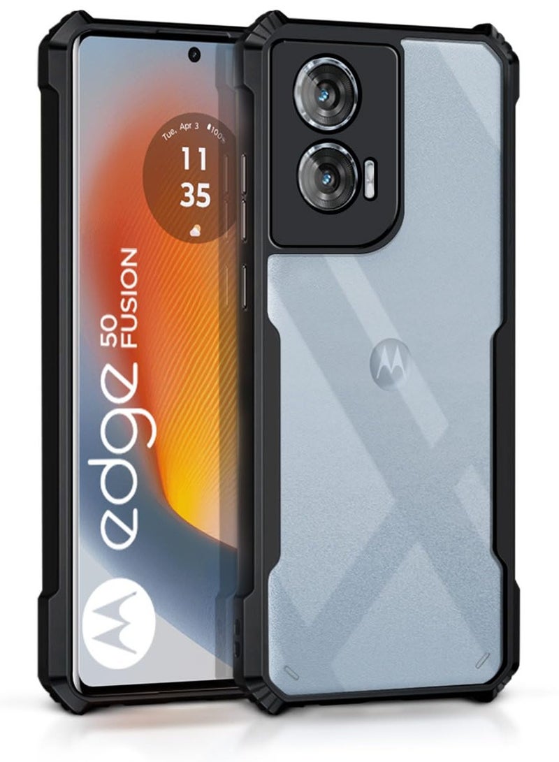 Moto Edge 50 Fusion 5G Back Cover Transparent Crystal Clear Hard PC Back Case with TPU Bumper, Drop Protection Case Cover for Moto Edge 50 Fusion  - Image 3