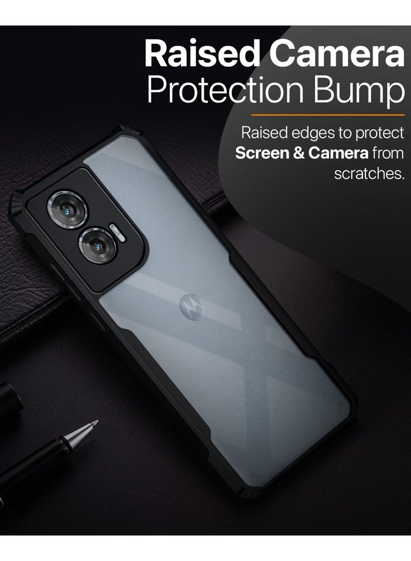 Moto Edge 50 Fusion 5G Back Cover Transparent Crystal Clear Hard PC Back Case with TPU Bumper, Drop Protection Case Cover for Moto Edge 50 Fusion  - Image 5