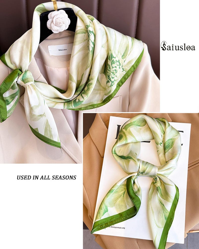 Saiusloa Neck Scarf For Womens Silky Head Scarves Hair Bandanas Square Scarf Fashion Accessories lightweight 27.5 * 27.5inch-37 - Image 4