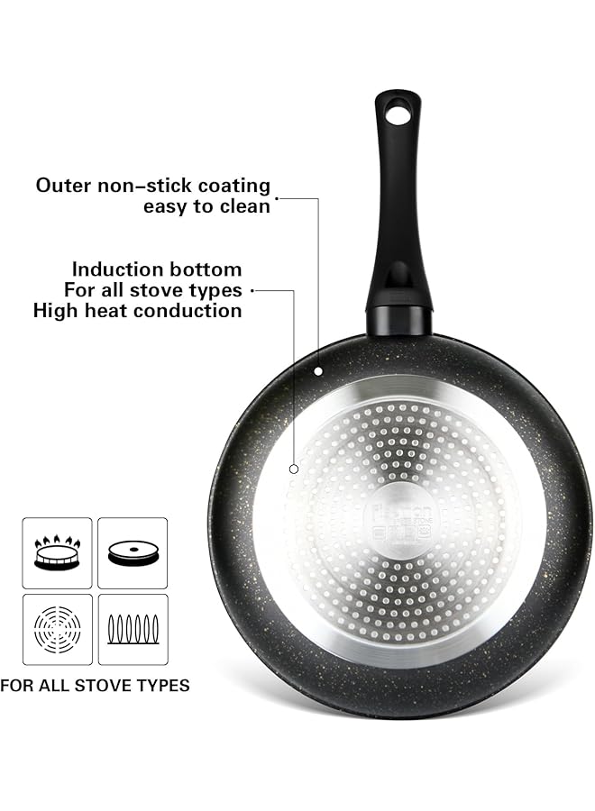 فيسمان مقلاة غريس العميقة ٢٤ سم، ألومنيوم بطبقة غير لاصقة، مقلاة طهي بمقبض من الباكليت، مقلاة سوتيه، رائعة للأطعمة المقلية - Image 3