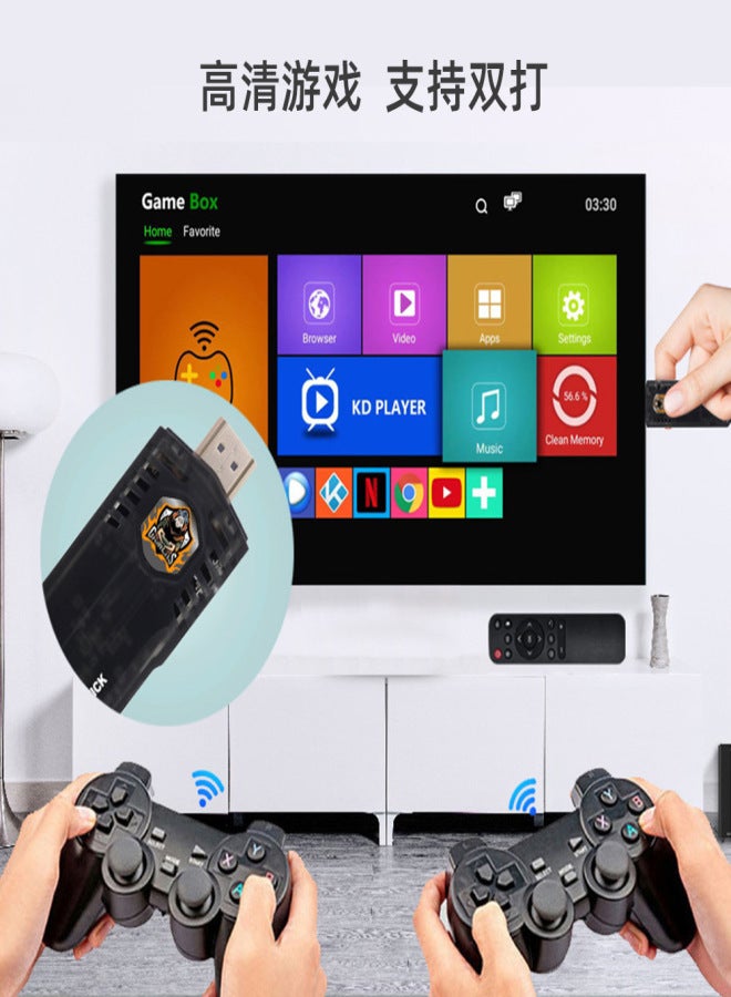 X8 dual-system high-definition game console game stick with 2.4G doubles game handle support TV Android system X8-64G - Image 2