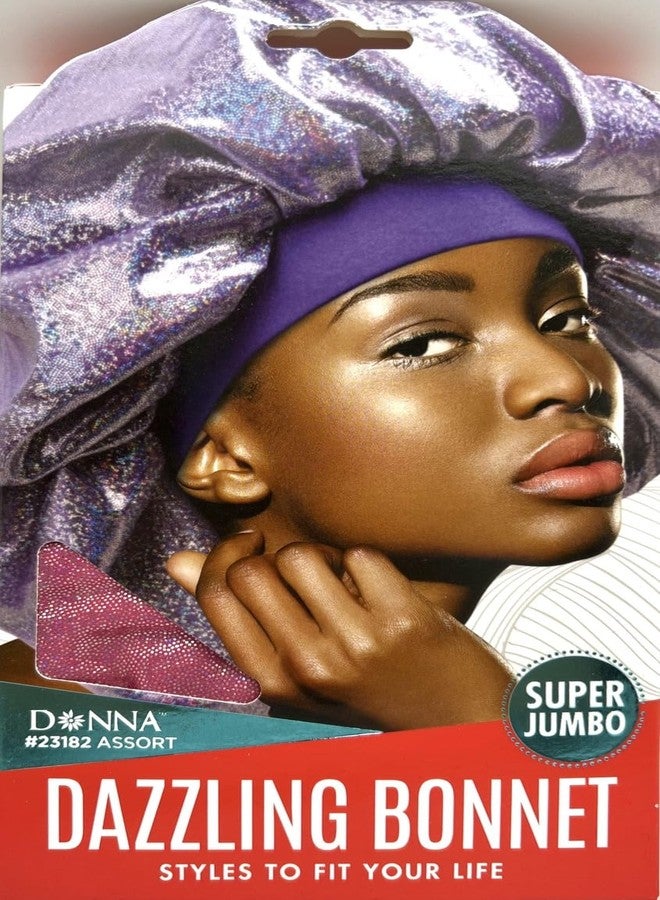 DONNA DAZZLING BONNET SLEEP CAPS FOR WOMEN PINK SUPER JUMBO