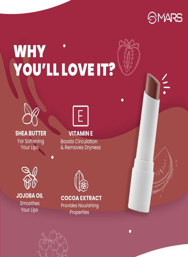 MARS Aqua Splash Tinted Lip Balm Enriched with Shea Butter, Jojoba Oil, Vitamin-E & Cocoa Extract | Repair Chapped Lips | Non-Sticky, Moisturising & Nourishing | (3.0gm) (01-PASSION FRUIT) - Image 3