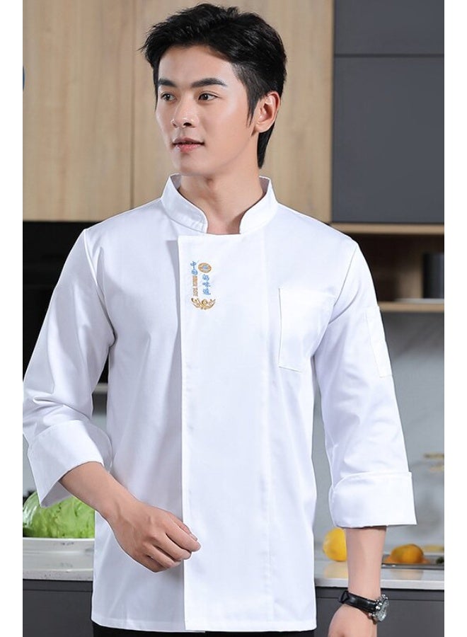 NIBEMINENT Breathable Chef Jacket Hotel Costume  Men Women Restaurant Kitchen Cook Clothes Waiter Uniform Chef Shirt - Image 1