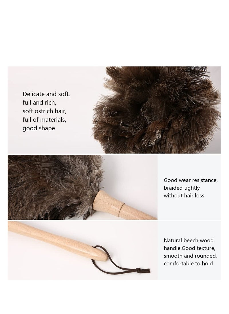 SYOSI Ostrich Feather Duster, 16 inch Fluffy Natural Genuine Ostrich Feathers with Wooden Handle and Eco-Friendly Reusable Handheld Ostrich Feather Duster for Cleaning Supplies  - Image 3