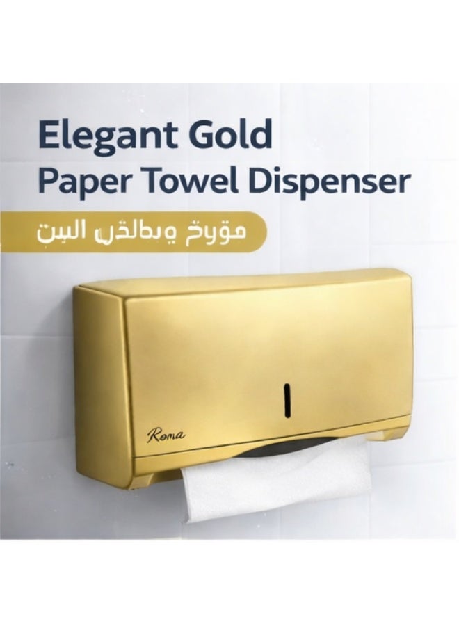 رونا موزع مناديل RONA ذهبي جداري للحمام والمطبخ حامل مناديل صحي متين سهل الاستخدام - Image 5