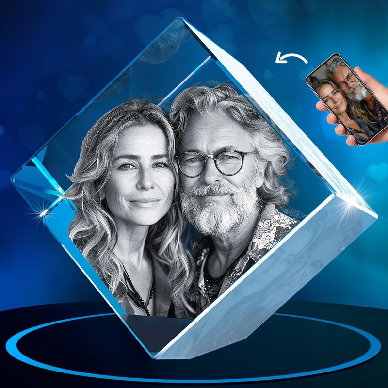 ArtPix 3D ArtPix 3D Crystal Photo Personalized Gifts for Dad Father Men Grandpa Wife Women Great Personalized Customized Gift With Your Own Photo Custom 3D Etched Engraved Couples Gifts 