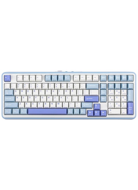 EPOMAKER TH99 Tri-Mode Wireless Mechanical Keyboard, Hot Swappable Custom Keyboard, RGB Gaming Keyboard with Numpad, Gasket Creamy Keyboard for PC/Mac/Office/Gaming (Blue&White)