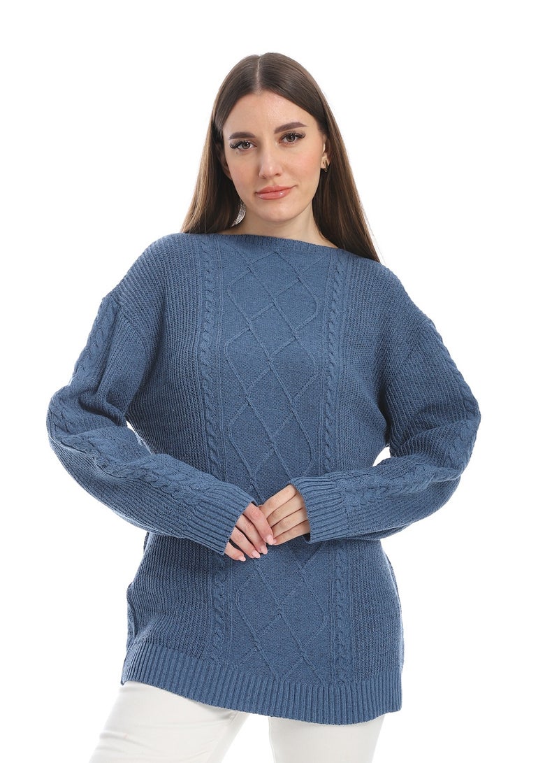 سيزار بلوفر صوف حريمي سادة برقبة دائرية  وتصميمات متعده - Image 1