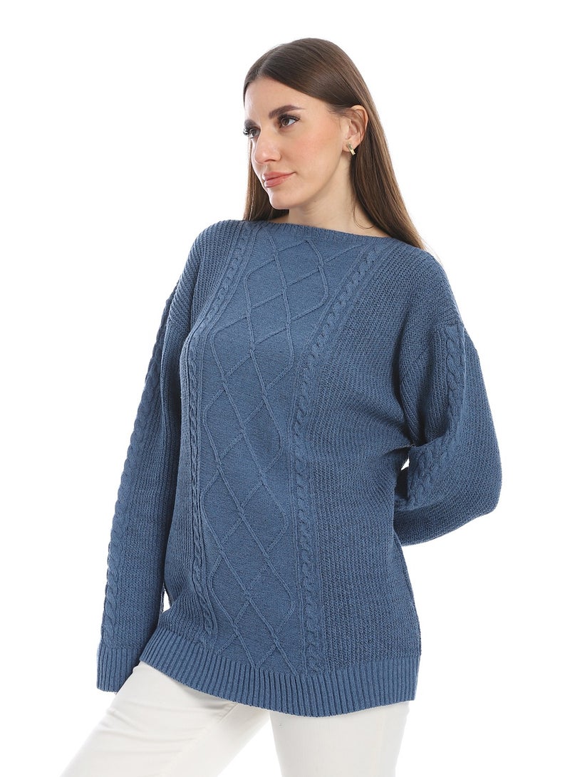 سيزار بلوفر صوف حريمي سادة برقبة دائرية  وتصميمات متعده - Image 5