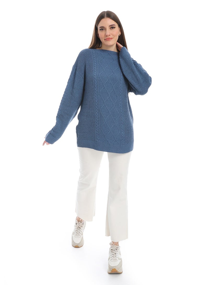 سيزار بلوفر صوف حريمي سادة برقبة دائرية  وتصميمات متعده - Image 4