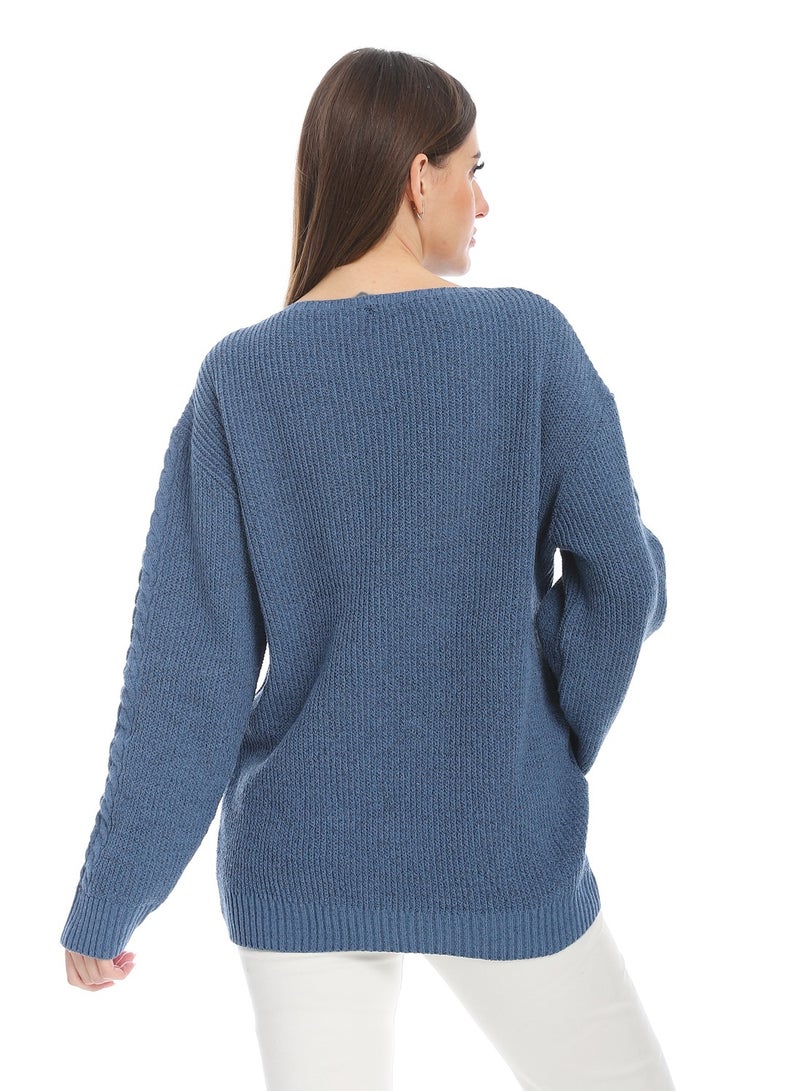 سيزار بلوفر صوف حريمي سادة برقبة دائرية  وتصميمات متعده - Image 3