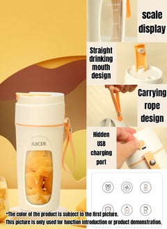 JUICE Portable Fruit Blender Personal Juice Cup for Smoothies Wireless Rechargeable Mixer For Travel Sports Office School Juice Cup Powerful Blades Cordless Juicer For All Kinds Of Fruits  - Image 2