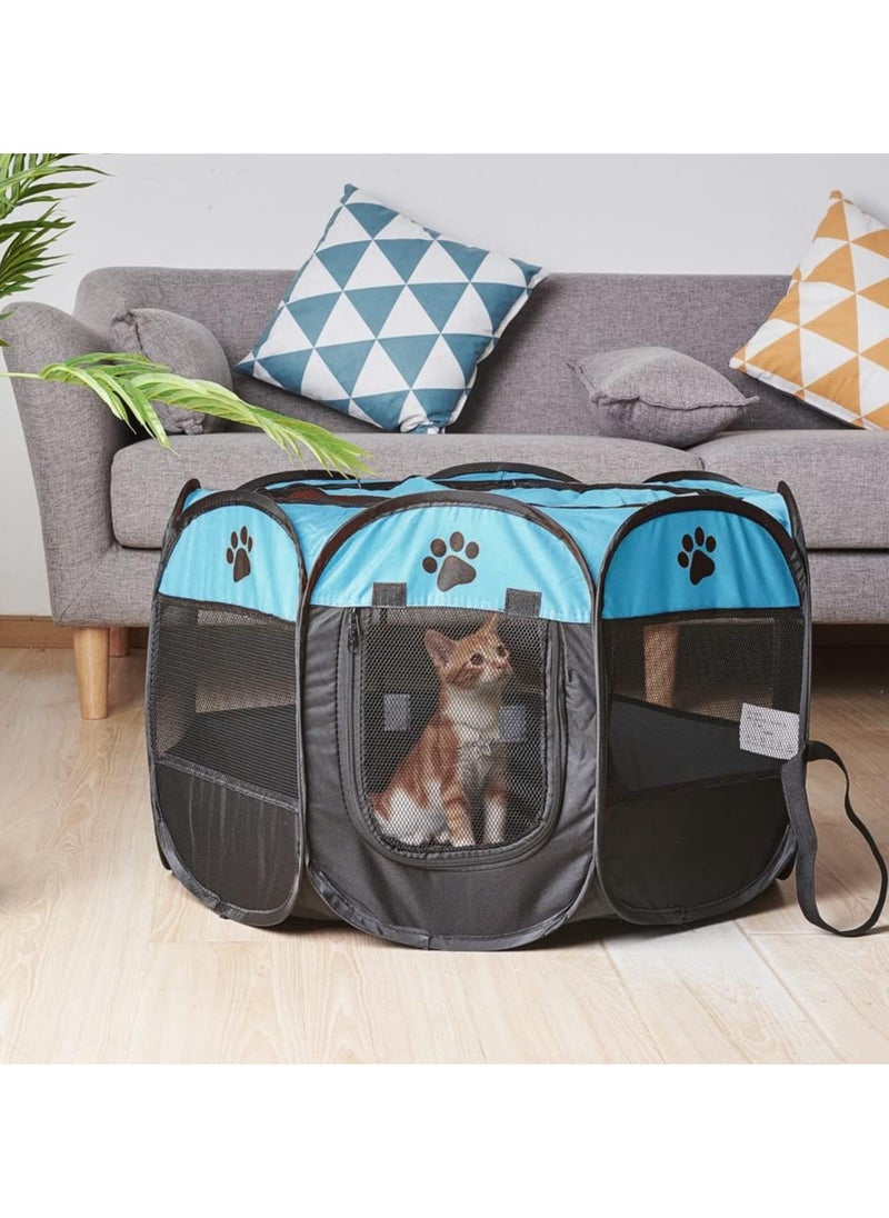 BLOOMING TIME - Portable Foldable Pet Dog Cat Puppy Playpen, Indoor/Outdoor use Pet Kennel Cage Travel Pet Carrier - Image 1