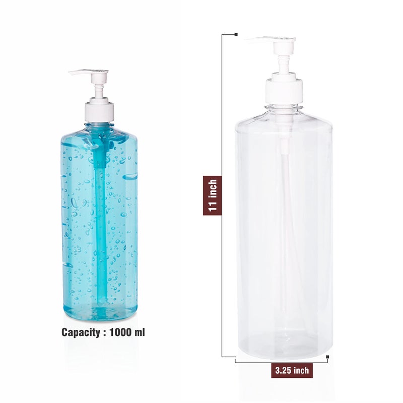 Pure Source India زجاجة PET فارغة من Pure Source India مع مضخة، موزع صابون 1000 مل - عبوة من 2 - Image 5