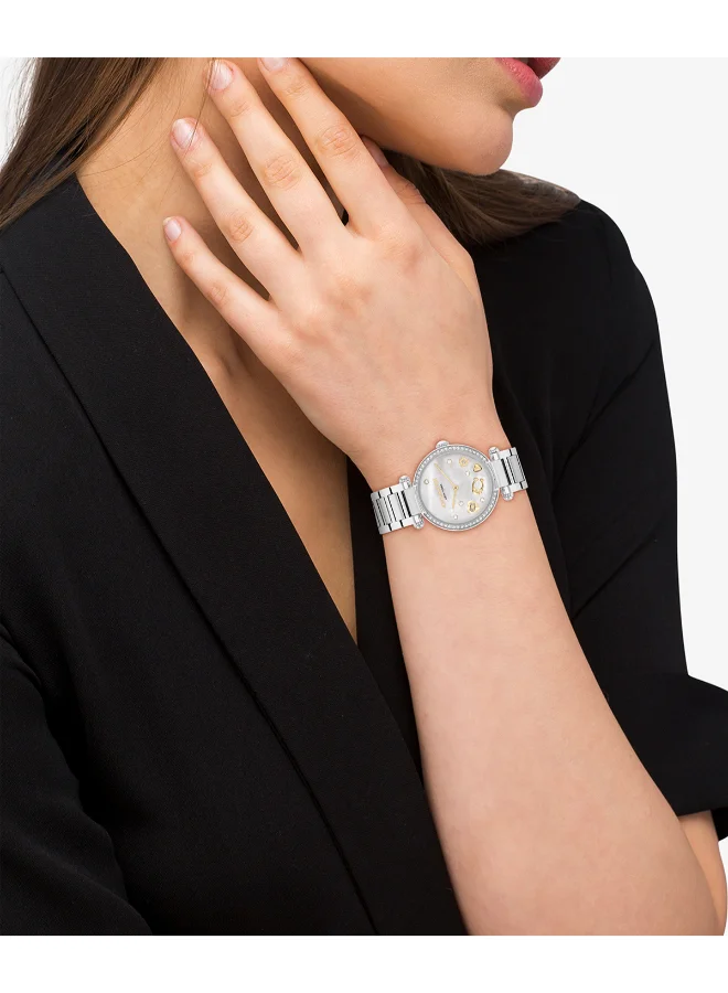 Coach Women's Quartz Watch, Pearl Dial, Stainless Steel Strap