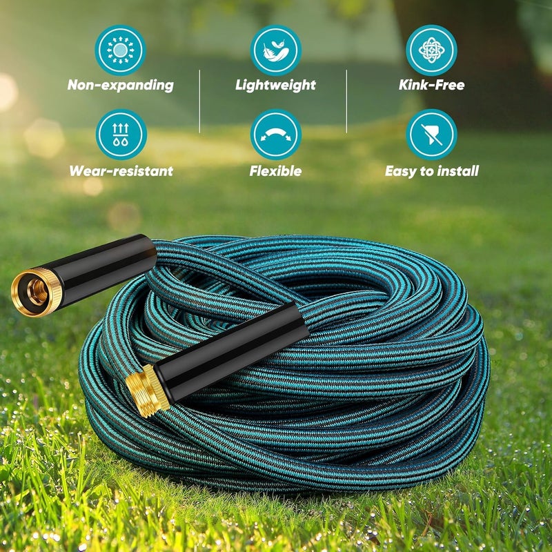 Velybrin Garden Hose 50ft, Non-Expanding Water Hose Ultra Lightweight, Kink-Free, Sturdy, Flexible, Abrasion Resistant Hose for Yard, Lawn, Outdoor, Marine and Camper - Image 3