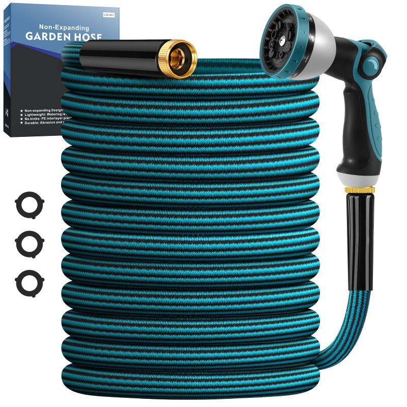 Velybrin Garden Hose 50ft, Non-Expanding Water Hose Ultra Lightweight, Kink-Free, Sturdy, Flexible, Abrasion Resistant Hose for Yard, Lawn, Outdoor, Marine and Camper - Image 1