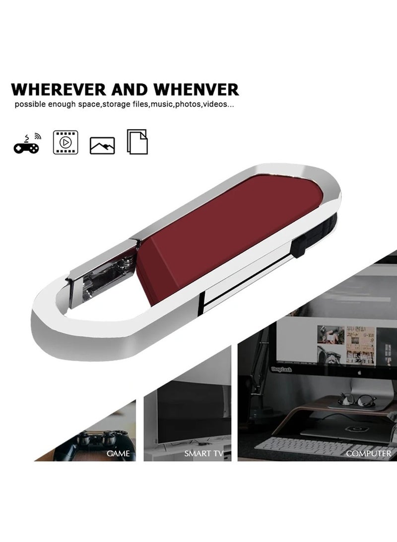 USB Flash Drive, Portable Metal Thumb Drive with Keychain, USB 2.0 Flash Drive Memory Stick, Convenient and Fast Pen Thumb U Disk for External Data Storage, (1pc 16GB Silver) - Image 3