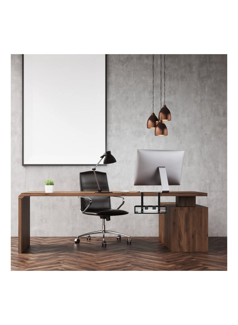 SYOSI طبق لإدارة الأسلاك، إدارة كابلات تحت المكتب، منظّم كابلات مُطوّر، طبق لإدارة الكابلات تحت المكتب، طبق إدارة الأسلاك، منظّم كابلات للعرض المكتبي والمنزلي - Image 3