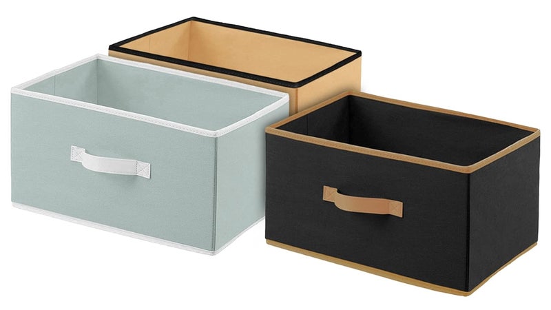 Kuber Industries NonWoven Rectangular Flodable Cloth Storage Box Pack of 3 Black Brown GreyHS40KUBMART23927 - Image 1