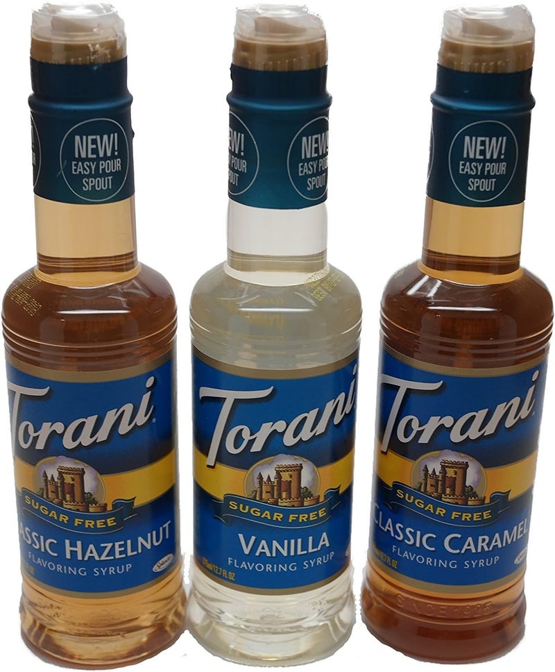 Torani Sugar Free Syrup Variety Pack - Vanilla, Hazelnut, Caramel