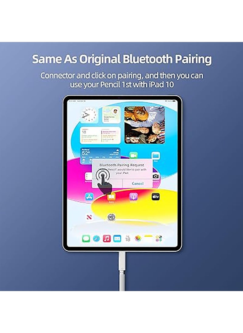 Generic - USB-C to Pencil 1st Generation Male Adapter for iPad 10th, Bluetooth Pairing and Charging for Apple Pen i Pencil Gen 1 with iPad 10 2023 Tablet USB Type C Charger to Female Lightning Connector（No OTG） - Image 1