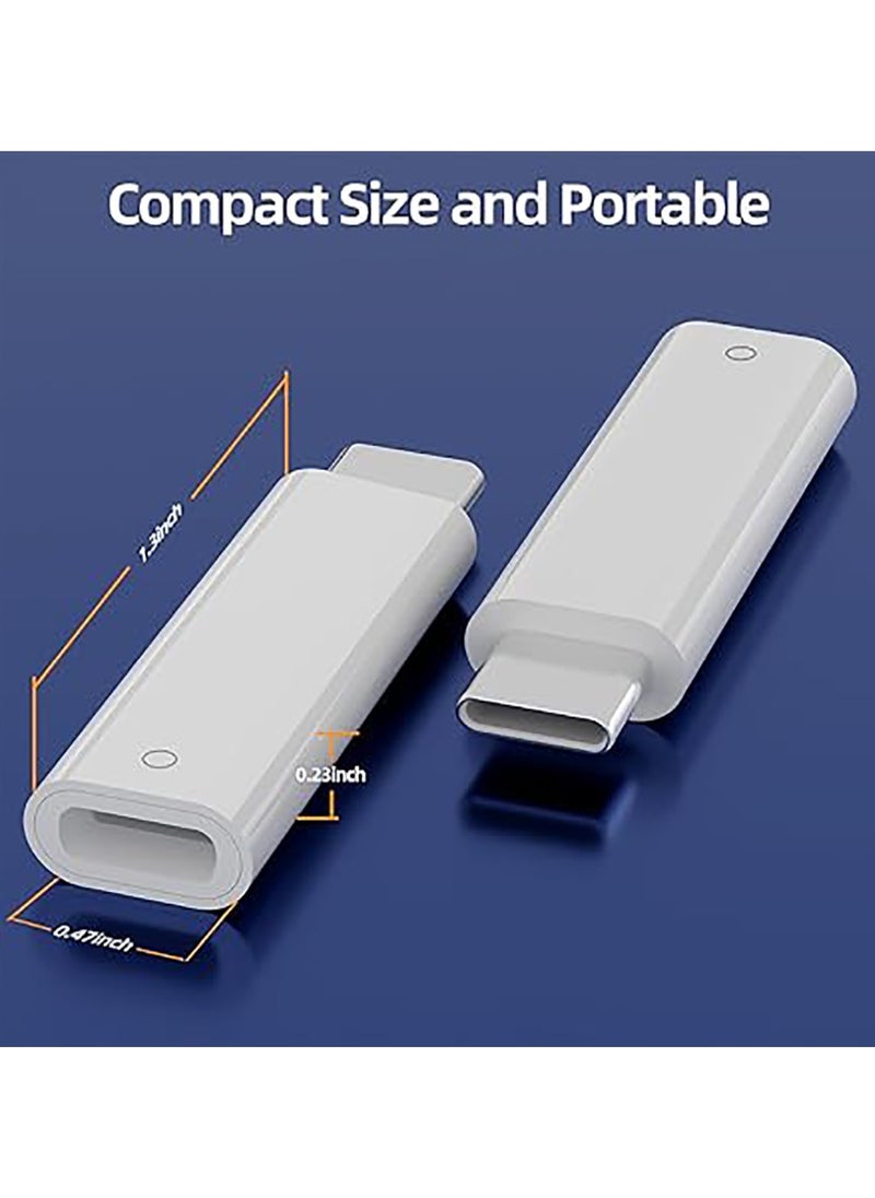 Generic - USB-C to Pencil 1st Generation Male Adapter for iPad 10th, Bluetooth Pairing and Charging for Apple Pen i Pencil Gen 1 with iPad 10 2023 Tablet USB Type C Charger to Female Lightning Connector（No OTG） - Image 1