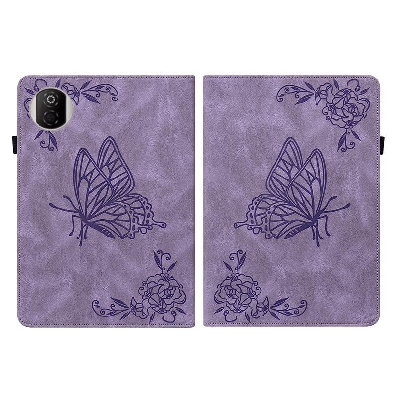 For Honor Pad X7 erfly Flower Embossed Leather Tablet Case(Purple) - Image 2