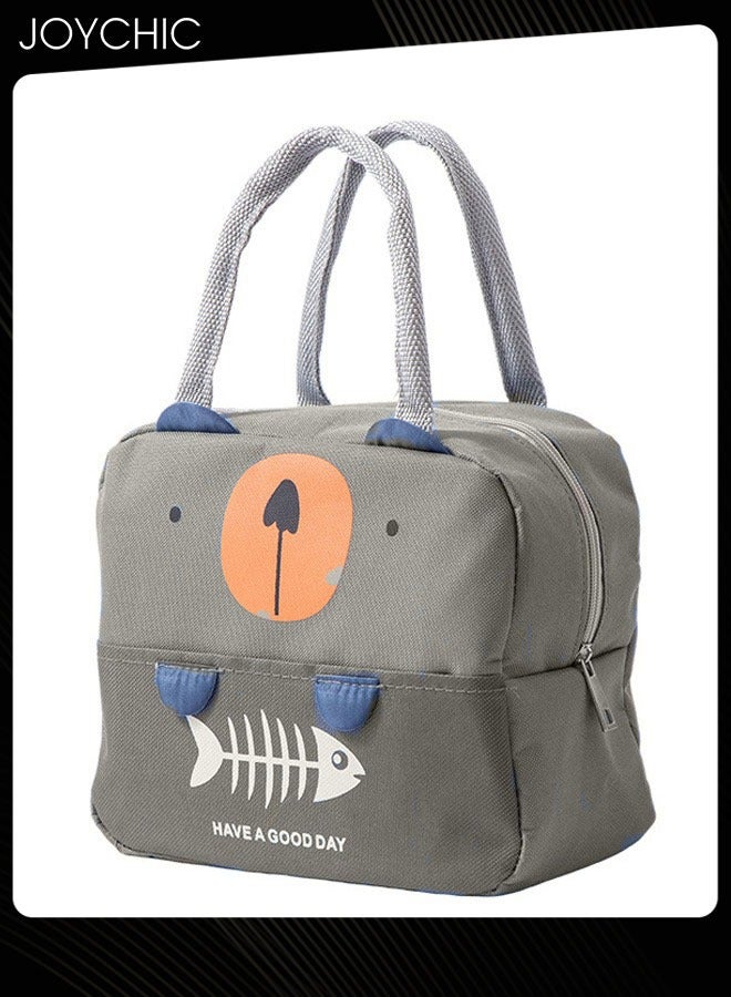 Joychic Lovely Aluminum Foil Heat Preservation Lunch Bag  Water and Dirty Resistant Durable Canvas Tote for Men Women School Office - Image 3