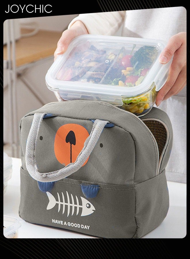 Joychic Lovely Aluminum Foil Heat Preservation Lunch Bag  Water and Dirty Resistant Durable Canvas Tote for Men Women School Office - Image 1